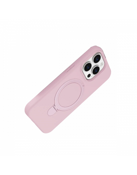 Apple iPhone 14 Pro Max Regal Magsafe Standlı Kapak - Açık Pembe