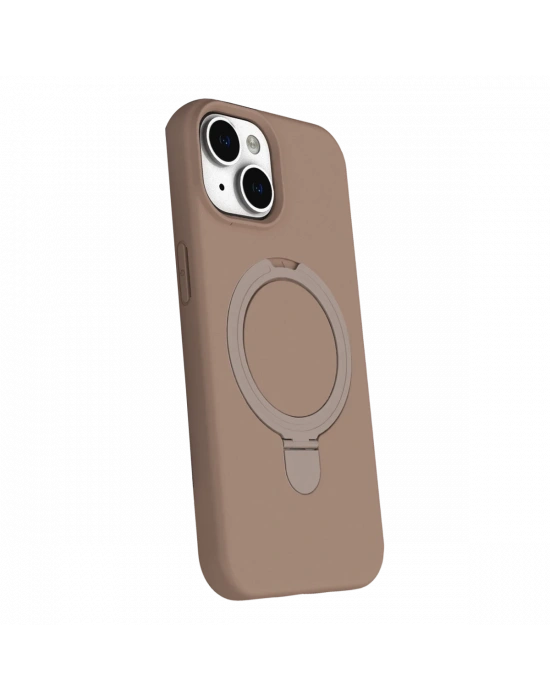 Apple iPhone 15 Plus Regal Magsafe Standlı Kapak - Çöl Titanyum