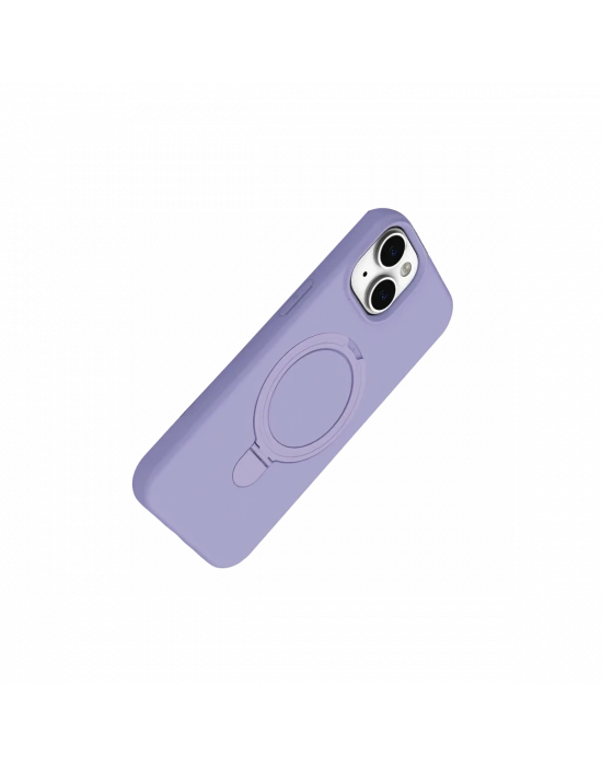 Apple iPhone 15 Plus Regal Magsafe Standlı Kapak - Lila