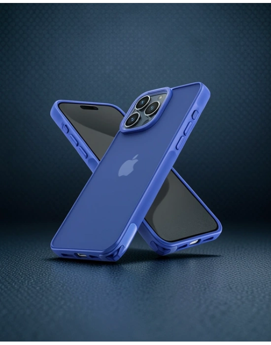 Apple İphone 15 Pro Kılıf Elegant Kapak - Açık Mavi