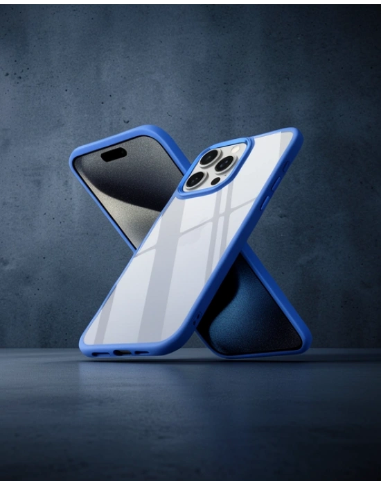 Apple İphone 15 Pro Kılıf Power Silikon - Mavi