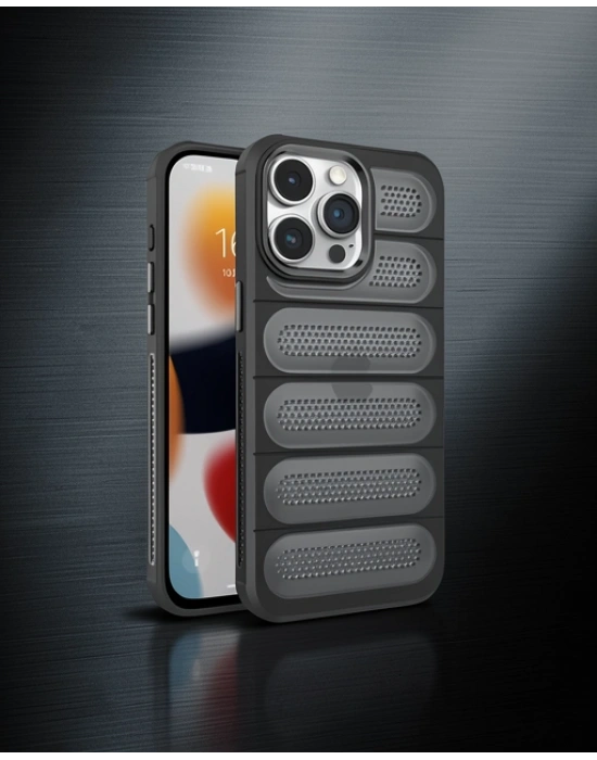 Apple İphone 15 Pro Max Kılıf Airmax Silikon Kapak - Siyah