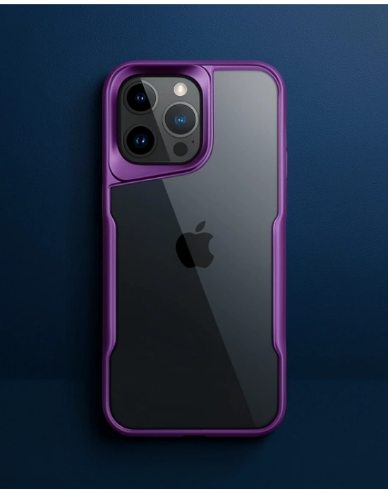 Apple İphone 15 Pro Max Kılıf Boyi Silikon Kapak - Derin Mor
