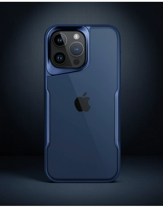 Apple İphone 15 Pro Max Kılıf Boyi Silikon Kapak - Lacivert