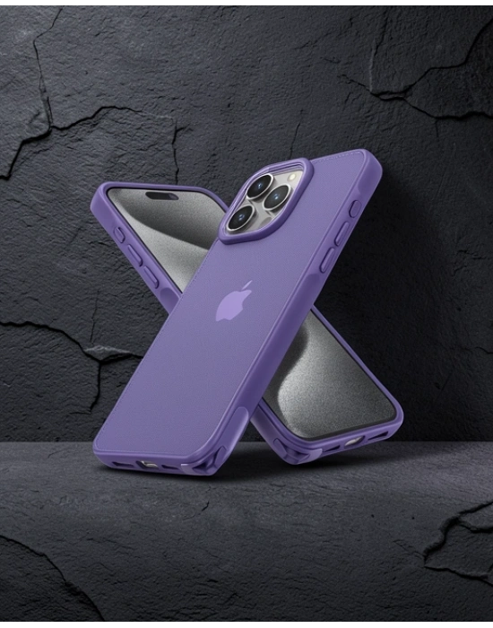 Apple İphone 15 Pro Max Kılıf Elegant Kapak - Derin Mor