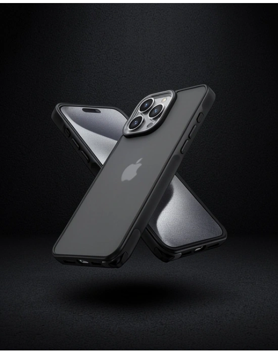 Apple İphone 15 Pro Max Kılıf Elegant Kapak - Siyah