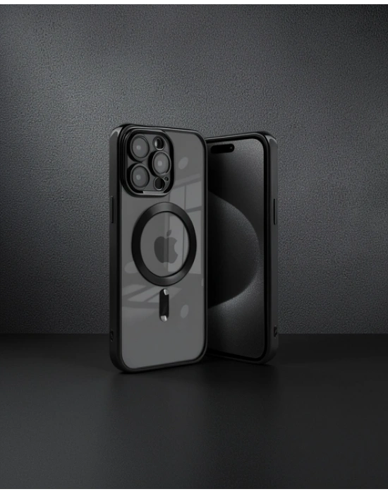 Apple İphone 15 Pro Max Kılıf Kross Magneticsafe Kapak - Siyah