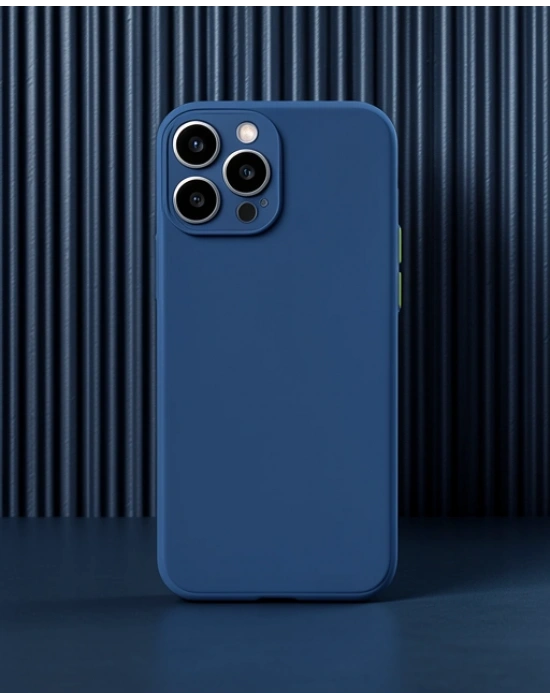 Apple İphone 15 Pro Max Kılıf Montreal Silikon Kapak - Lacivert