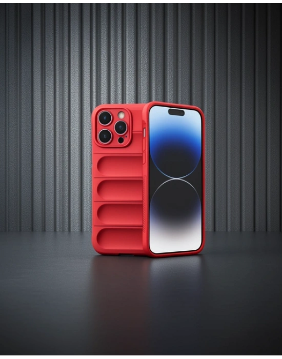 Apple İphone 15 Pro Max Kılıf Optimum Silikon - Kırmızı