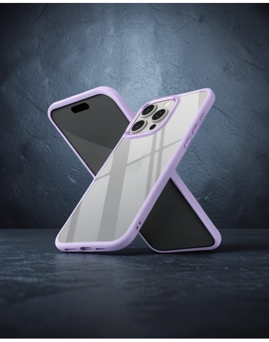 Apple İphone 15 Pro Max Kılıf Power Silikon - Lila