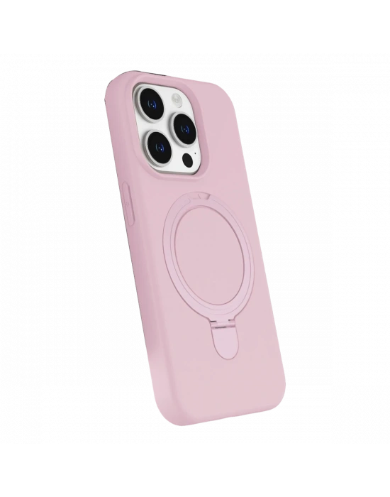 Apple iPhone 15 Pro Max Regal Magsafe Standlı Kapak - Açık Pembe