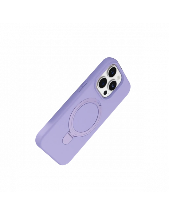 Apple iPhone 15 Pro Max Regal Magsafe Standlı Kapak - Lila