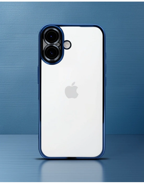 Apple İphone 16 Kılıf Razer Lensli Silikon - Açık Mavi
