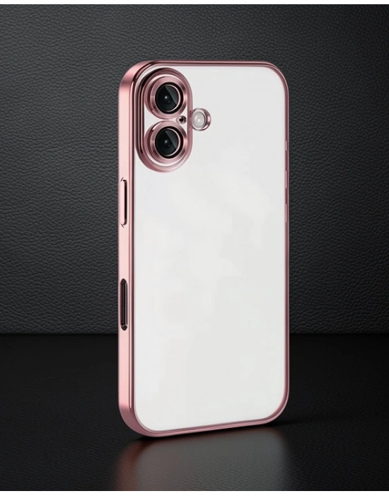 Apple İphone 16 Kılıf Razer Lensli Silikon - Pembe