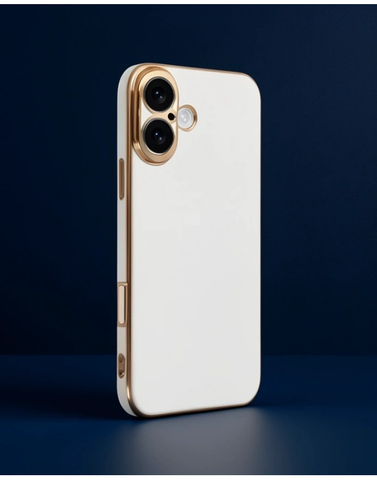 Apple İphone 16 Kılıf Volet Silikon - Beyaz