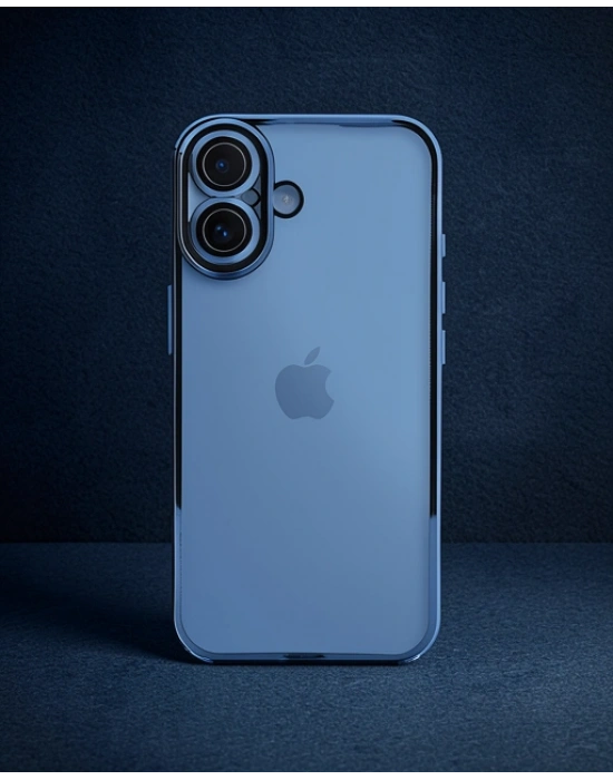 Apple İphone 16 Plus Kılıf Razer Lensli Silikon - Açık Mavi