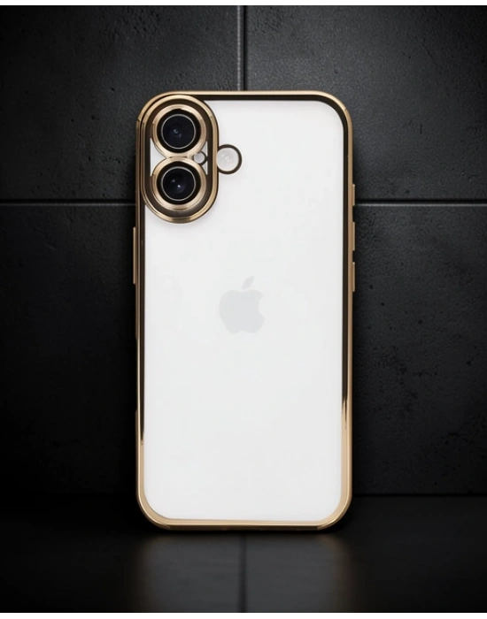 Apple İphone 16 Plus Kılıf Razer Lensli Silikon - Gold