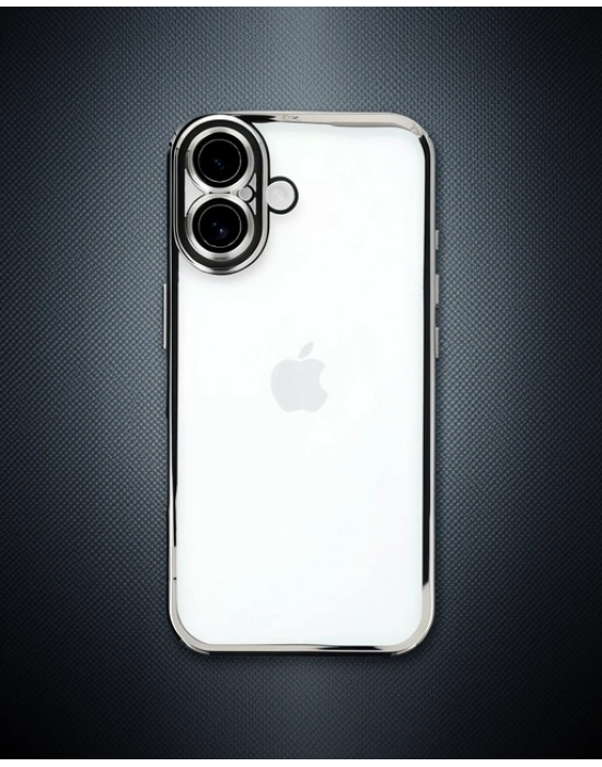 Apple İphone 16 Plus Kılıf Razer Lensli Silikon - Gümüş