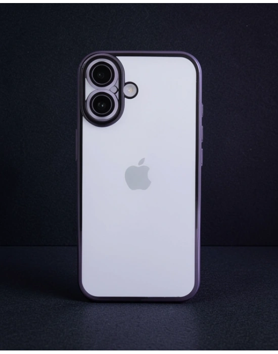 Apple İphone 16 Plus Kılıf Razer Lensli Silikon - Mor