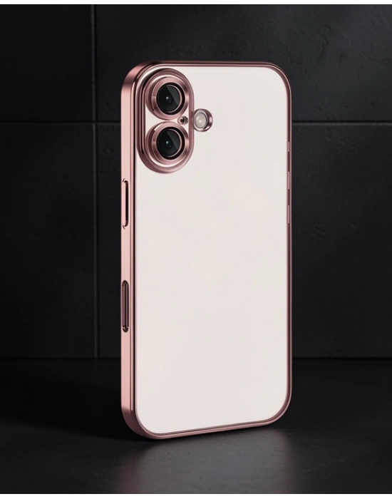 Apple İphone 16 Plus Kılıf Razer Lensli Silikon - Pembe