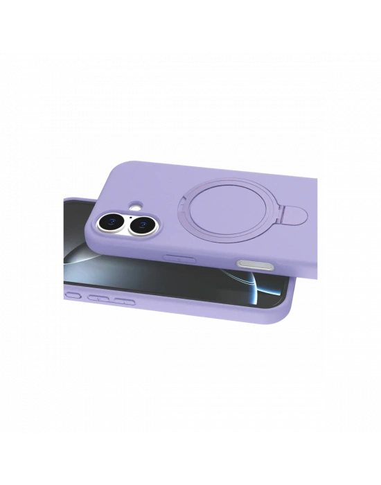 Apple iPhone 16 Plus Regal Magsafe Standlı Kapak - Lila