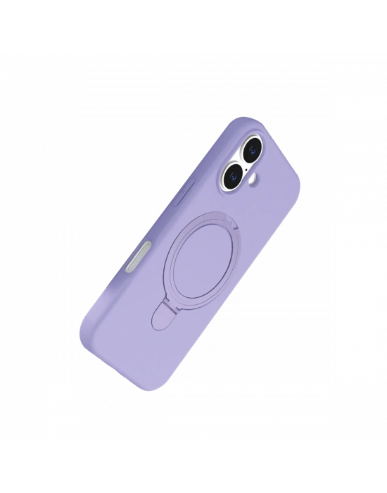 Apple iPhone 16 Plus Regal Magsafe Standlı Kapak - Lila