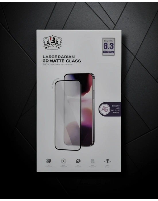 Apple İphone 16 Pro Bilvis 3d Mat Cam Ekran Koruyucu