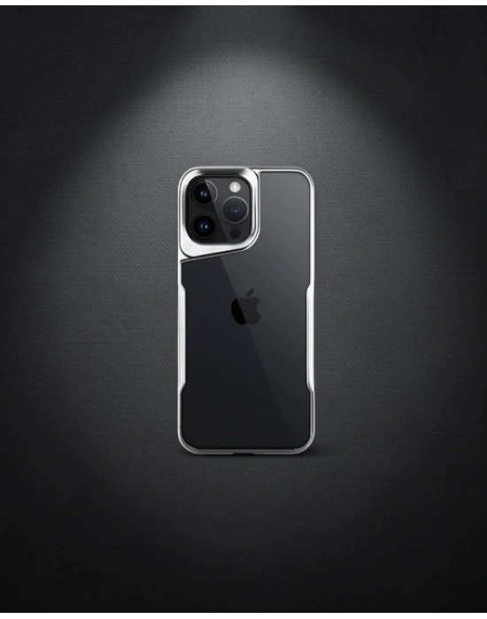 Apple İphone 16 Pro Kılıf Boyi Silikon Kapak - Gümüş