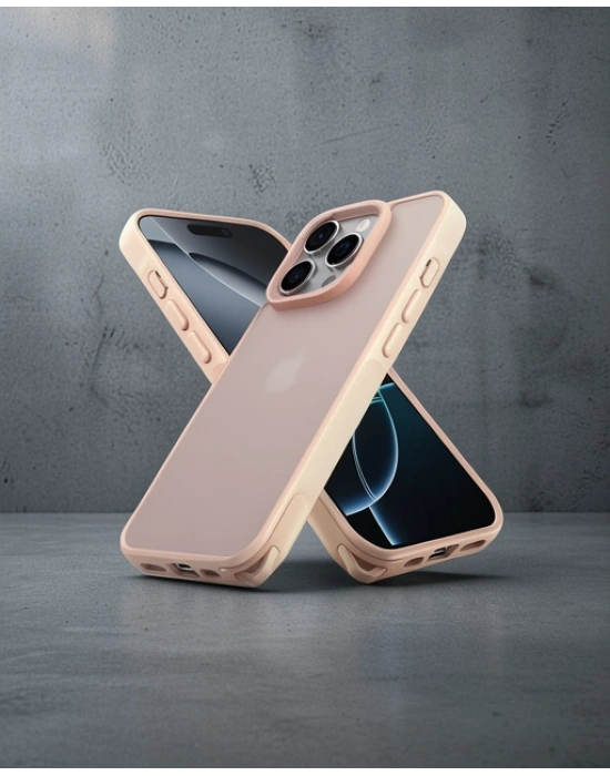 Apple İphone 16 Pro Kılıf Elegant Kapak - Pudra