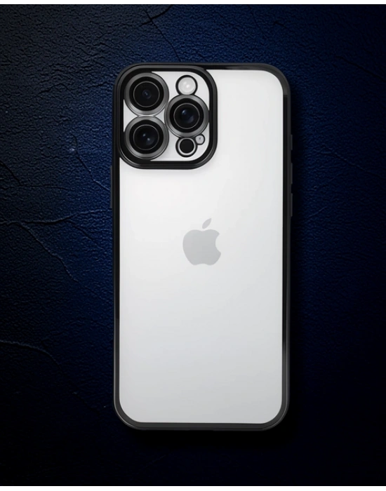 Apple İphone 16 Pro Kılıf Razer Lensli Silikon - Siyah