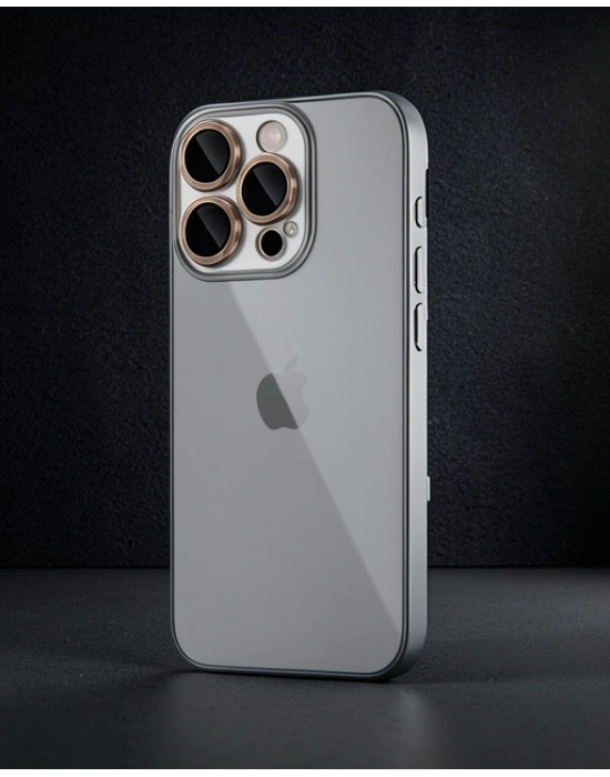 Apple İphone 16 Pro Max Kılıf Razer Lensli Silikon - Desert