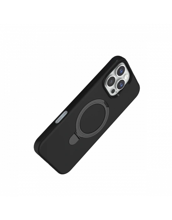 Apple iPhone 16 Pro Max Regal Magsafe Standlı Kapak - Siyah
