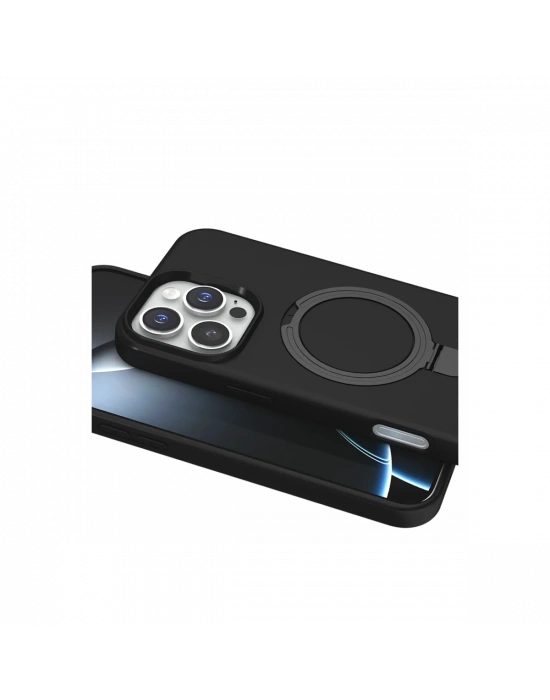 Apple iPhone 16 Pro Max Regal Magsafe Standlı Kapak - Siyah