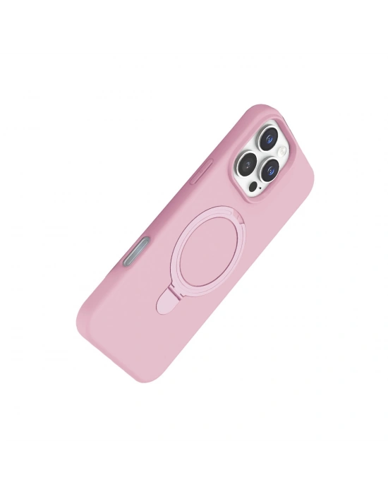Apple iPhone 16 Pro Regal Magsafe Standlı Kapak - Açık Pembe