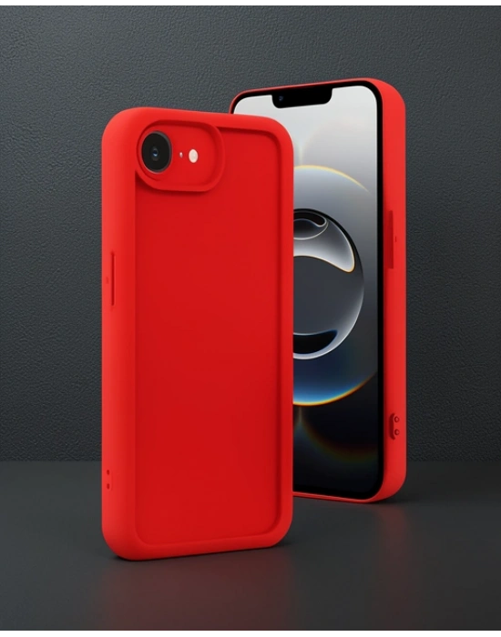 Apple İphone 16e Kılıf Viera Silikon - Kırmızı