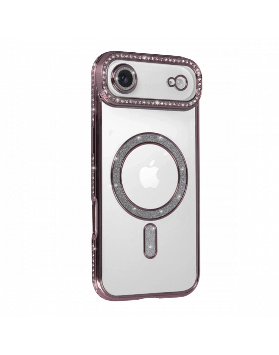 Apple iPhone 17 Air Joke Simli Magneticsafe Kılıf - Pembe