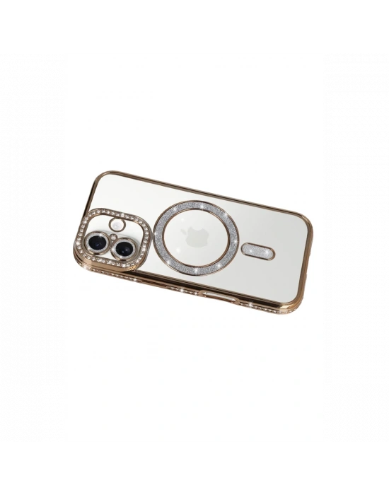 Apple iPhone 17 Joke Simli Magneticsafe Kılıf - Gold