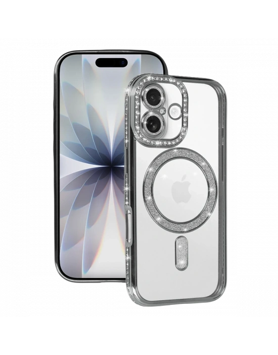Apple iPhone 17 Joke Simli Magneticsafe Kılıf - Gümüş