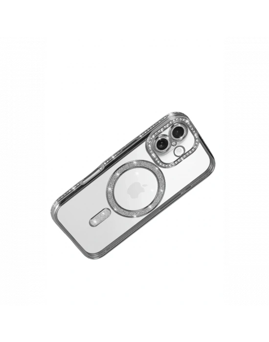 Apple iPhone 17 Joke Simli Magneticsafe Kılıf - Gümüş