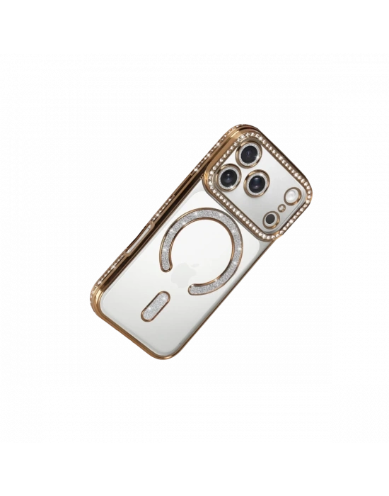 Apple iPhone 18 Pro/17 Pro Joke Simli Magneticsafe Kılıf - Gold