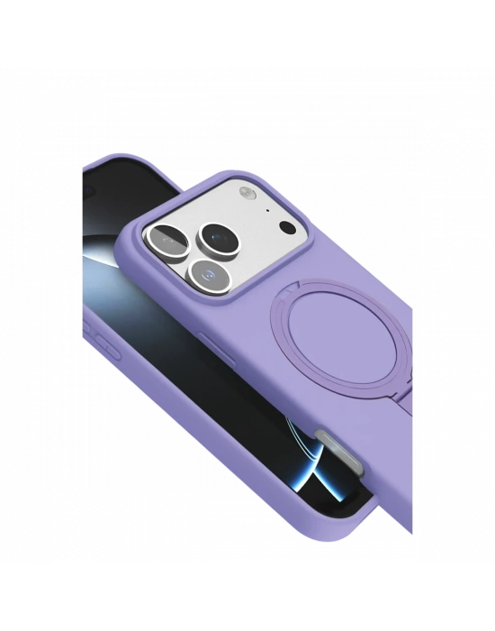Apple iPhone 17 Pro Max Regal Magsafe Standlı Kapak - Lila