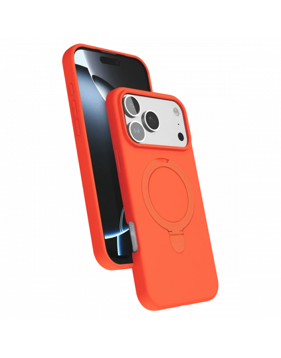 Apple iPhone 17 Pro Max Regal Magsafe Standlı Kapak - Turuncu
