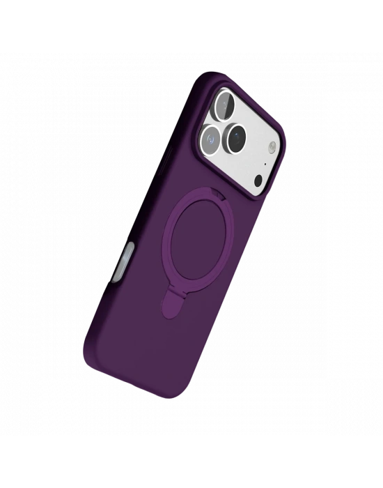 Apple iPhone 17 Pro Regal Magsafe Standlı Kapak - Derin Mor