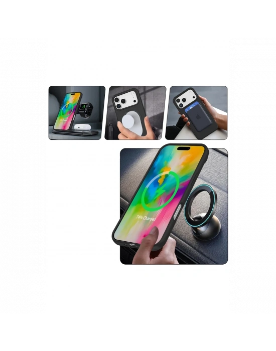 Apple iPhone 17 Pro Regal Magsafe Standlı Kapak - Derin Mor