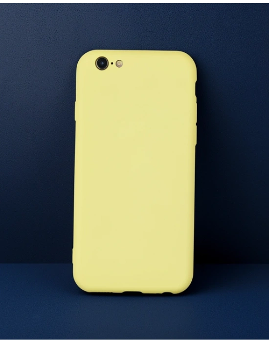 Apple İphone 6 Plus Kılıf Nano İçi Kadife Silikon - Sarı