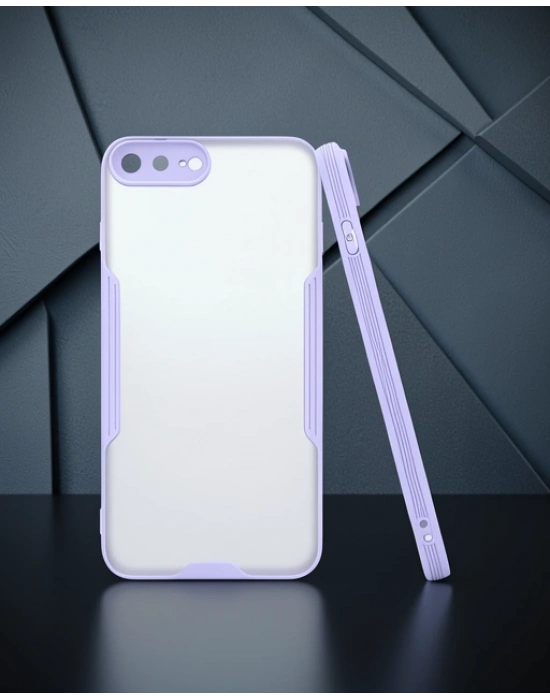 Apple İphone 7 Plus Kılıf Platin Silikon - Lila