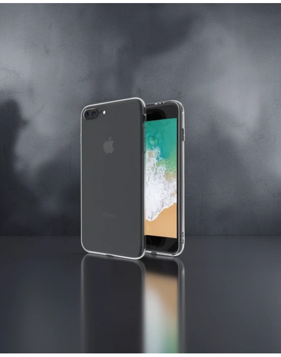 Apple İphone 8 Plus Kılıf Deluxe 2mm Şeffaf Silikon