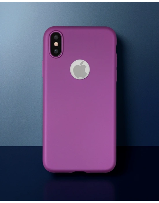 Apple İphone X Kılıf First Silikon - Mürdüm