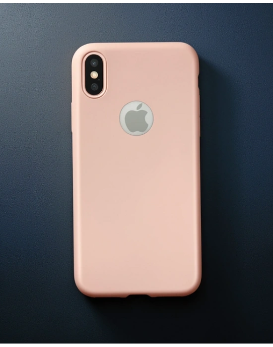 Apple İphone X Kılıf First Silikon - Rose Gold