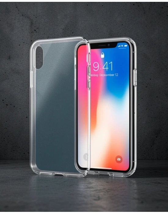 Apple İphone X Kılıf Lüx Şeffaf Silikon